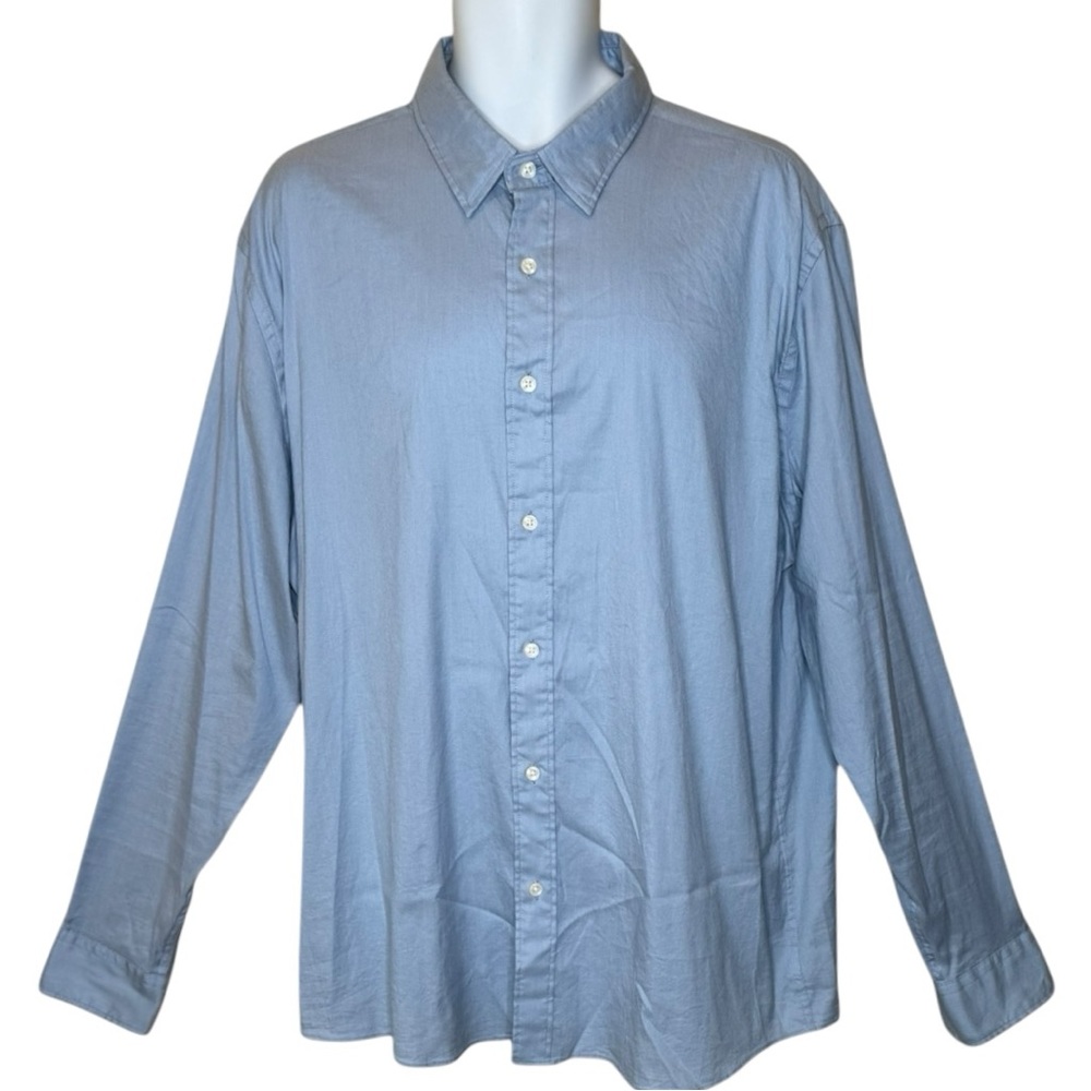 Faherty Men’s The Movement Button-up Shirt XXL Supima Cotton Blue